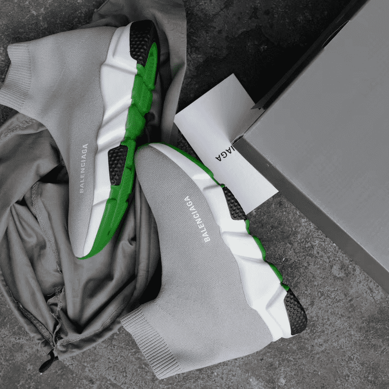 Ba*len*cia*ga speed trainer metallic silver neon - bb19