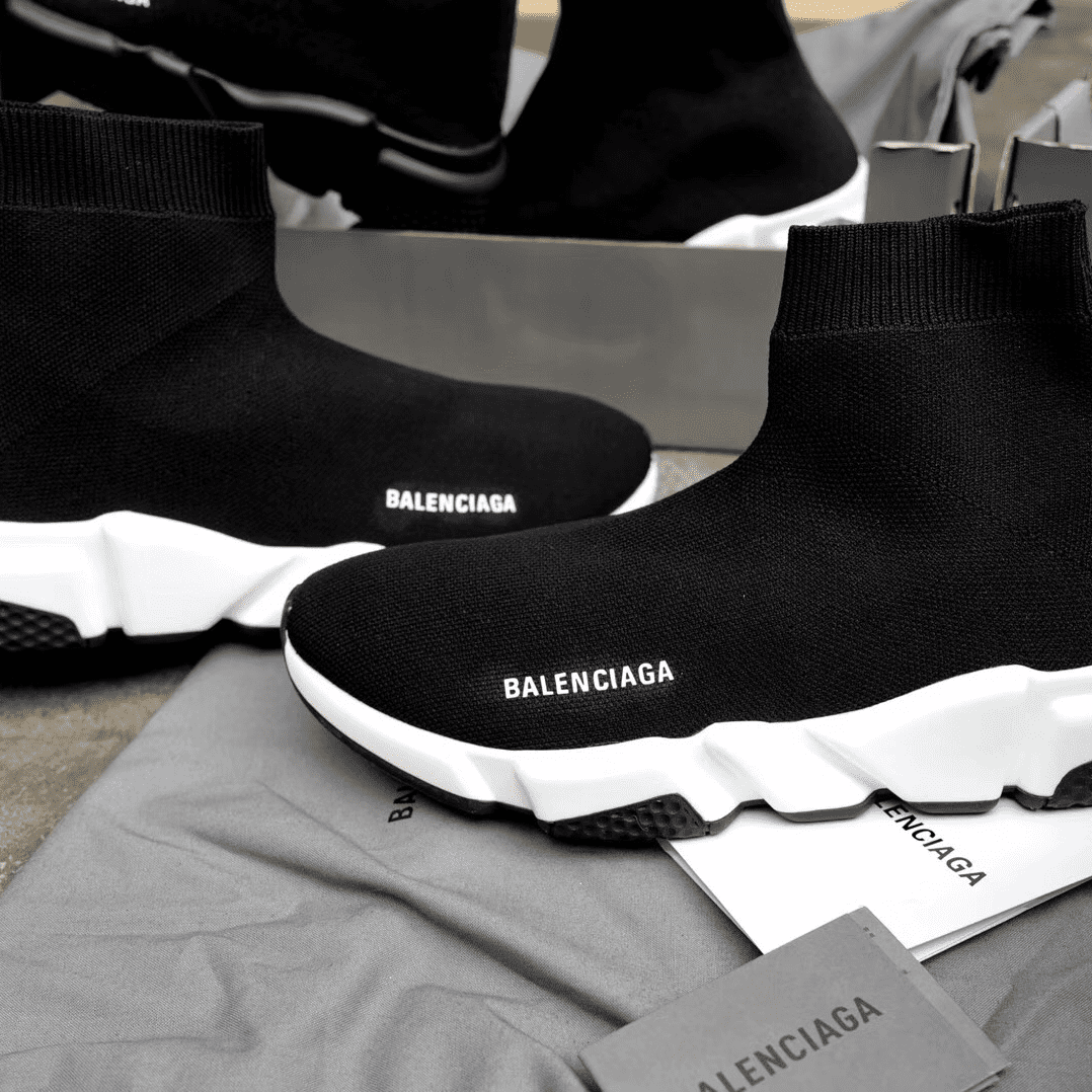 Ba*len*cia*ga speed trainer black white - bb10