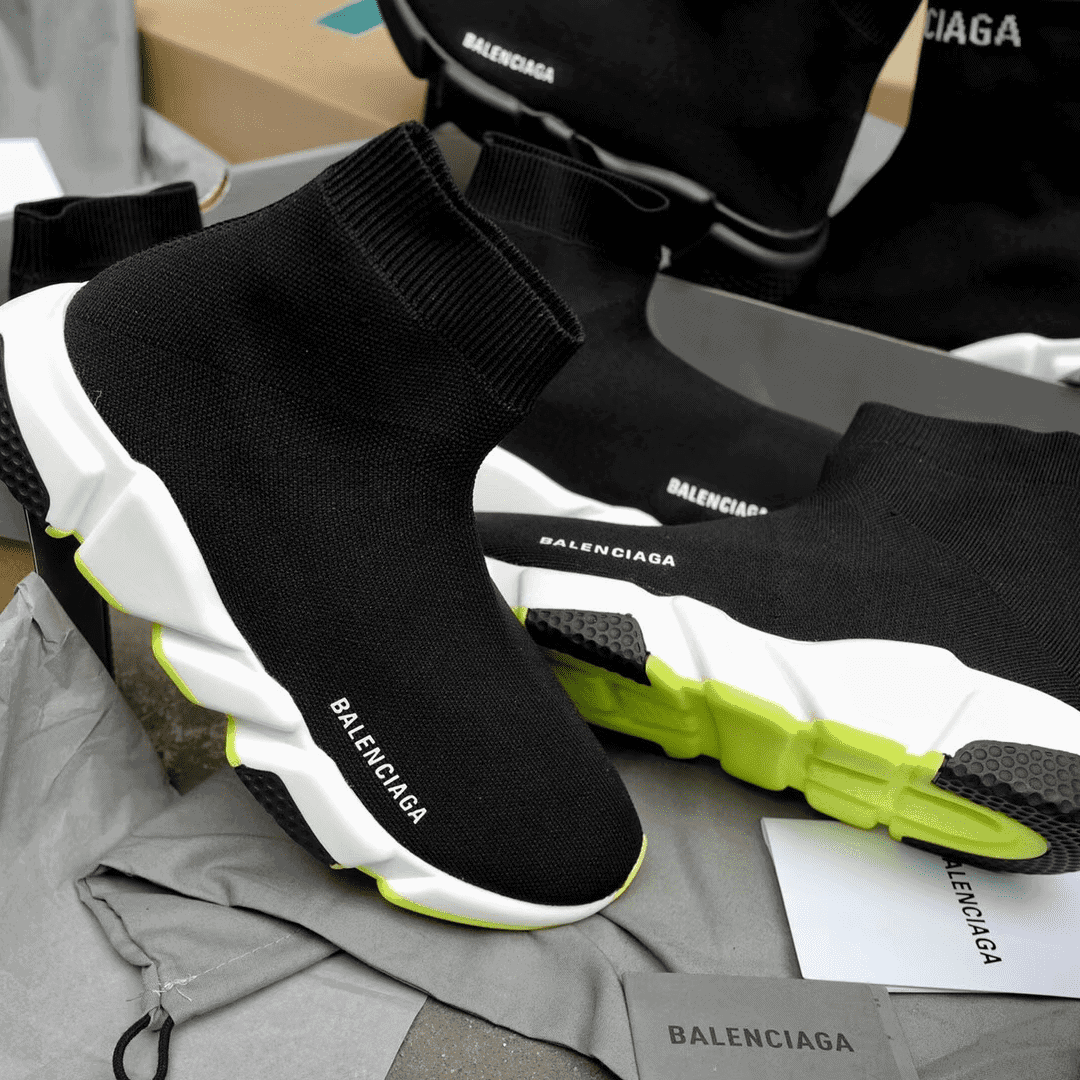 Ba*len*cia*ga speed trainer black white neon ss19 - bb12