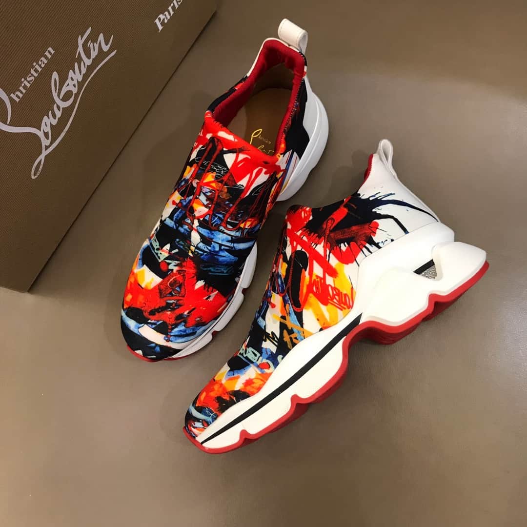 Ch**an louboutin space run sock sneaker - cl63