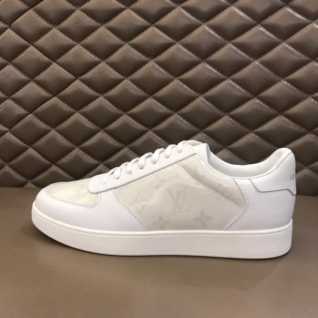 l0*is V*t0n white monogram transparent rivoli sneaker
