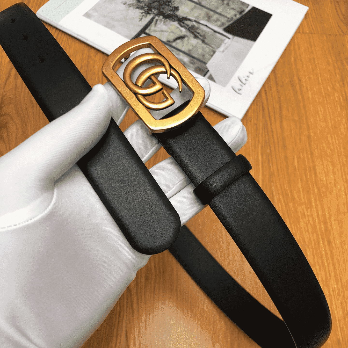 G*u*i belt with framed double g buckle - b8