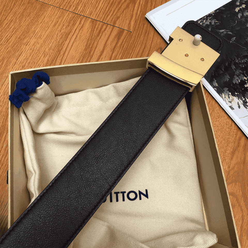 l0*is V*t0n belt initiales reversible monogram 1w noir black/brown - b32