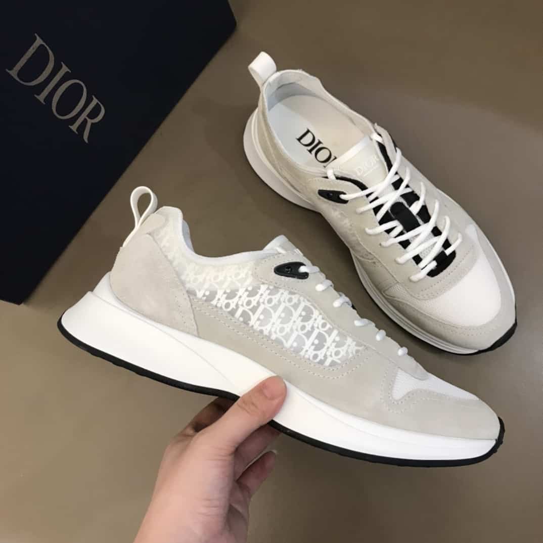 D*or b25 oblique white suede runner - cd38