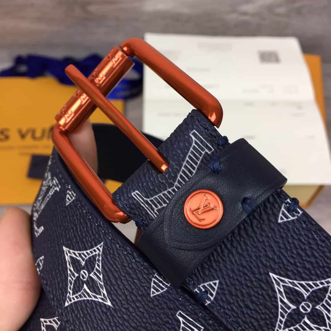 l0*is V*t0n belt voya.ger monogram upside down ink na.vy