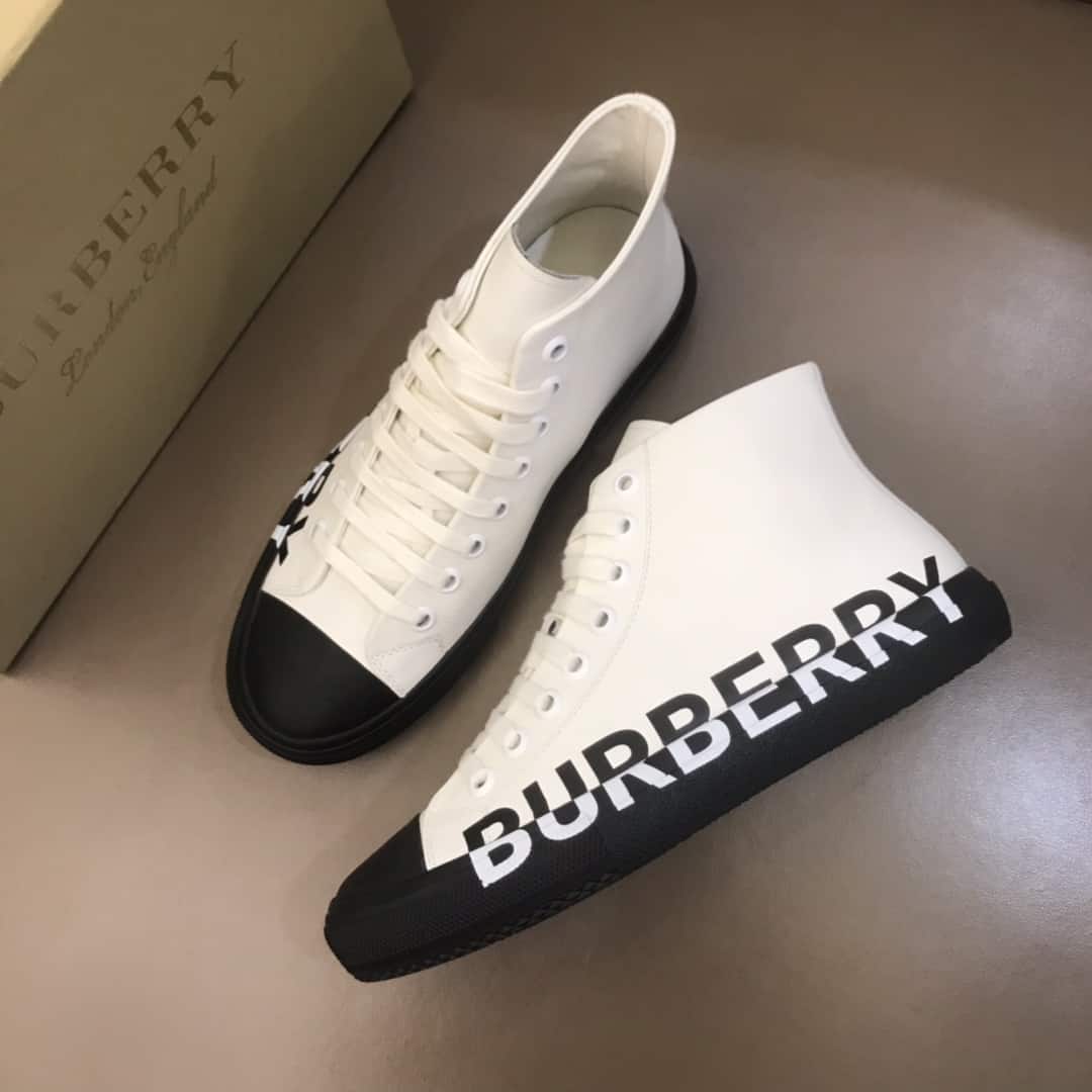 B**rry logo print gabardine high-top sneakers - bbr32