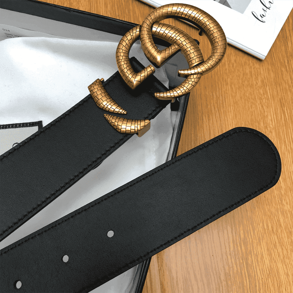 G*u*i leather belt with double g buckle - b11