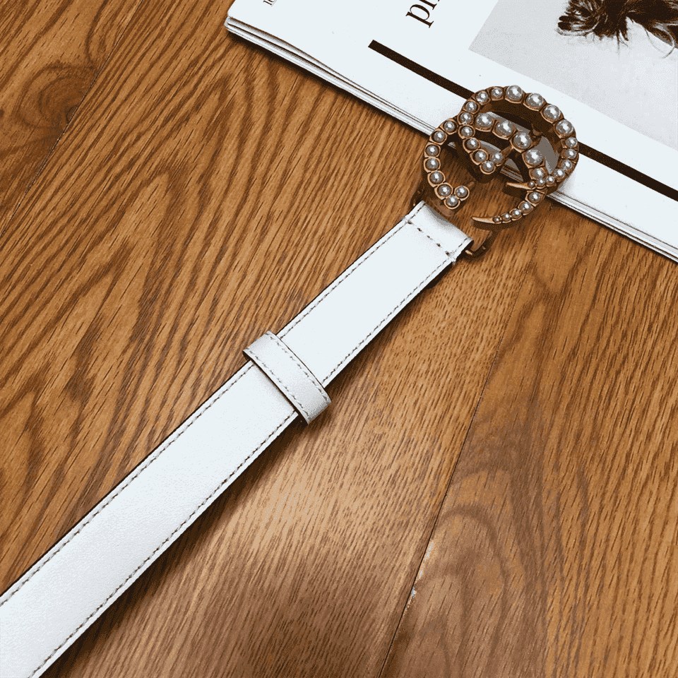G*u*i pearl studded gg belt - b14