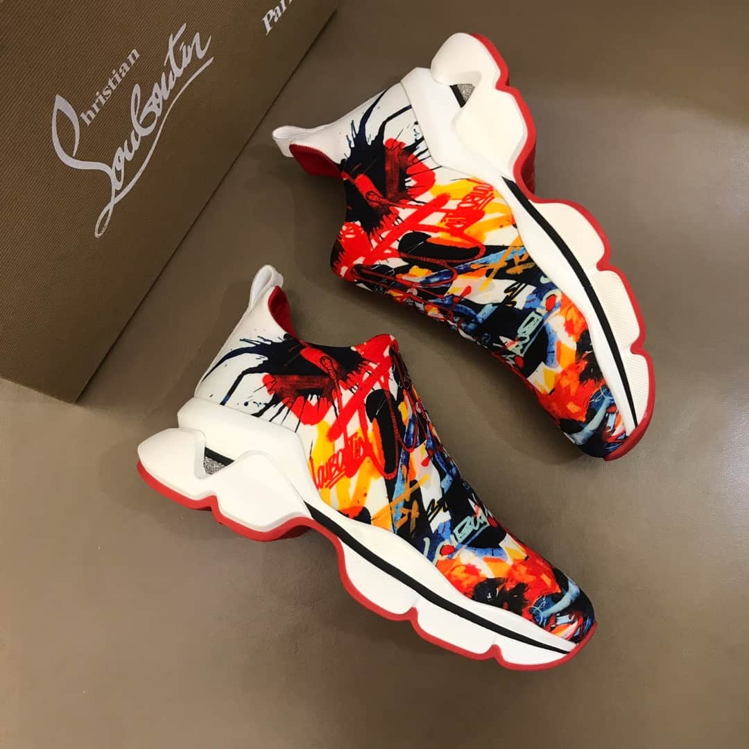 Ch**an louboutin space run sock sneaker - cl63