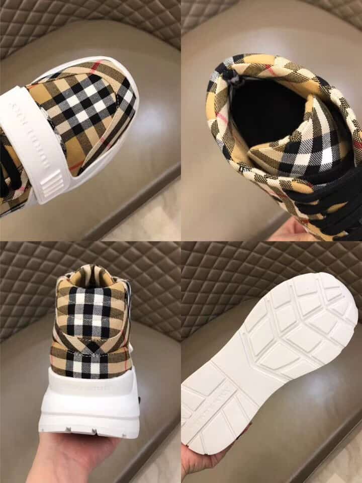 B**rry vintage check high-top sneakers