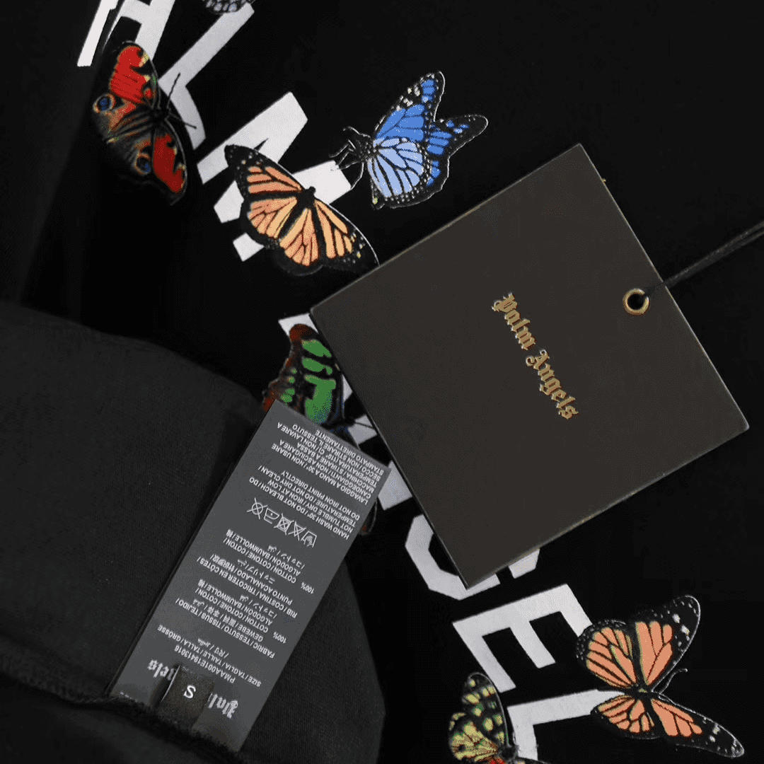 PALM ANGELS BUTTERFLY COLLEGE TEE - PA16