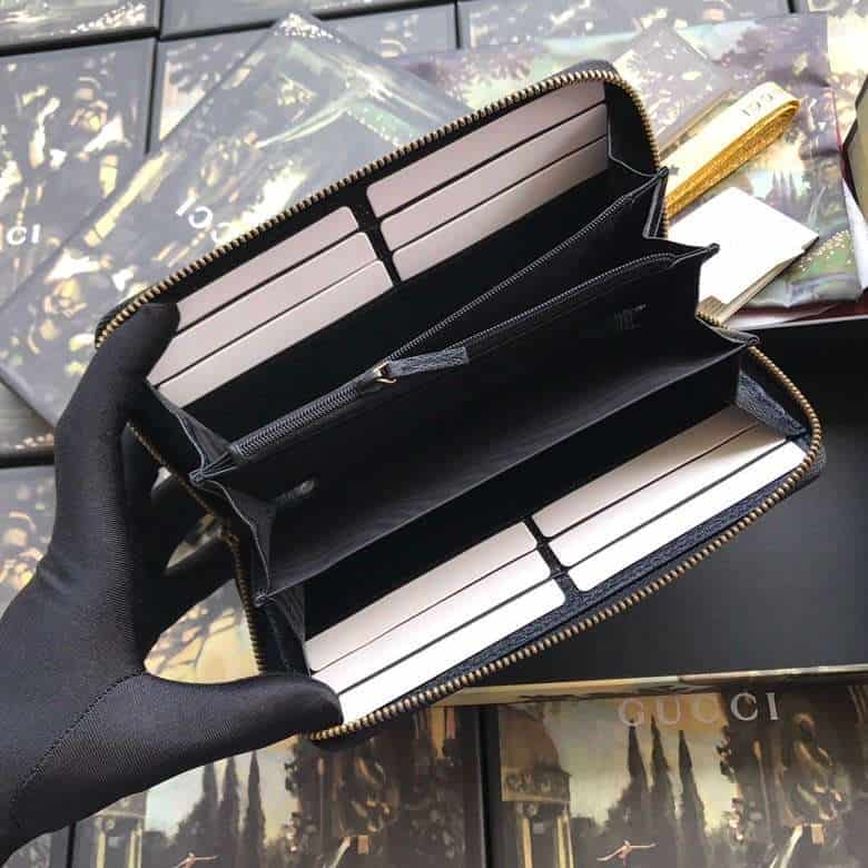 G*u*i animalier leather zip around wallet