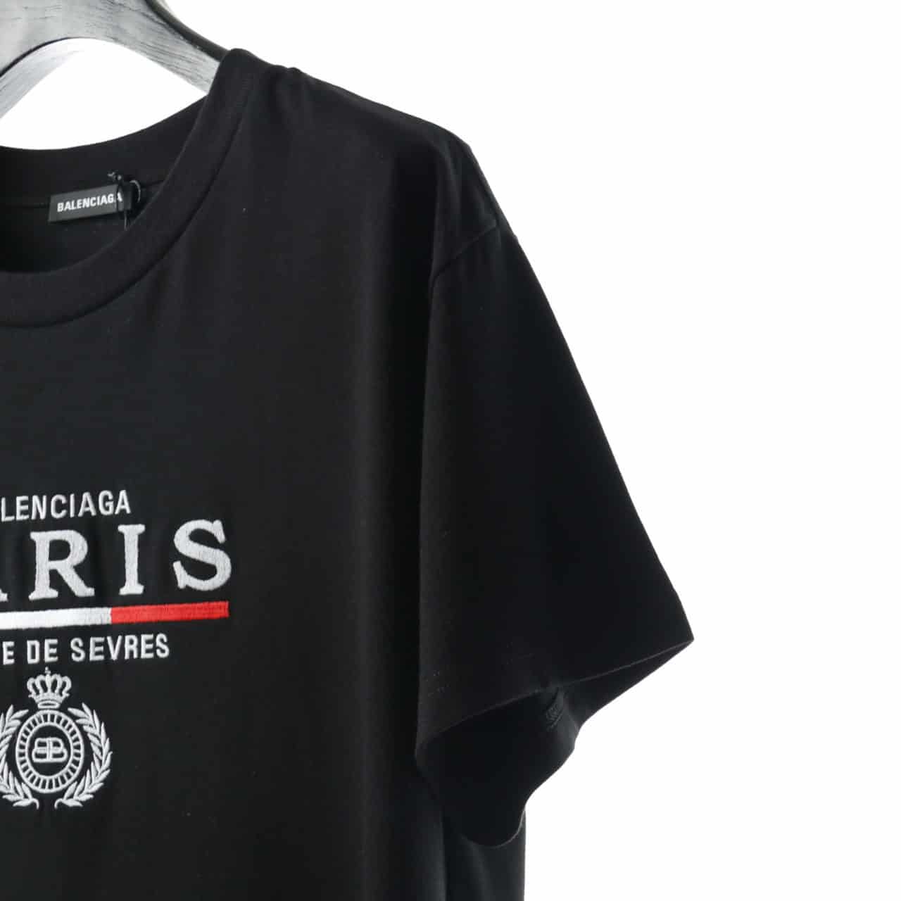 Ba*len*cia*ga crown embroidered black t shirt