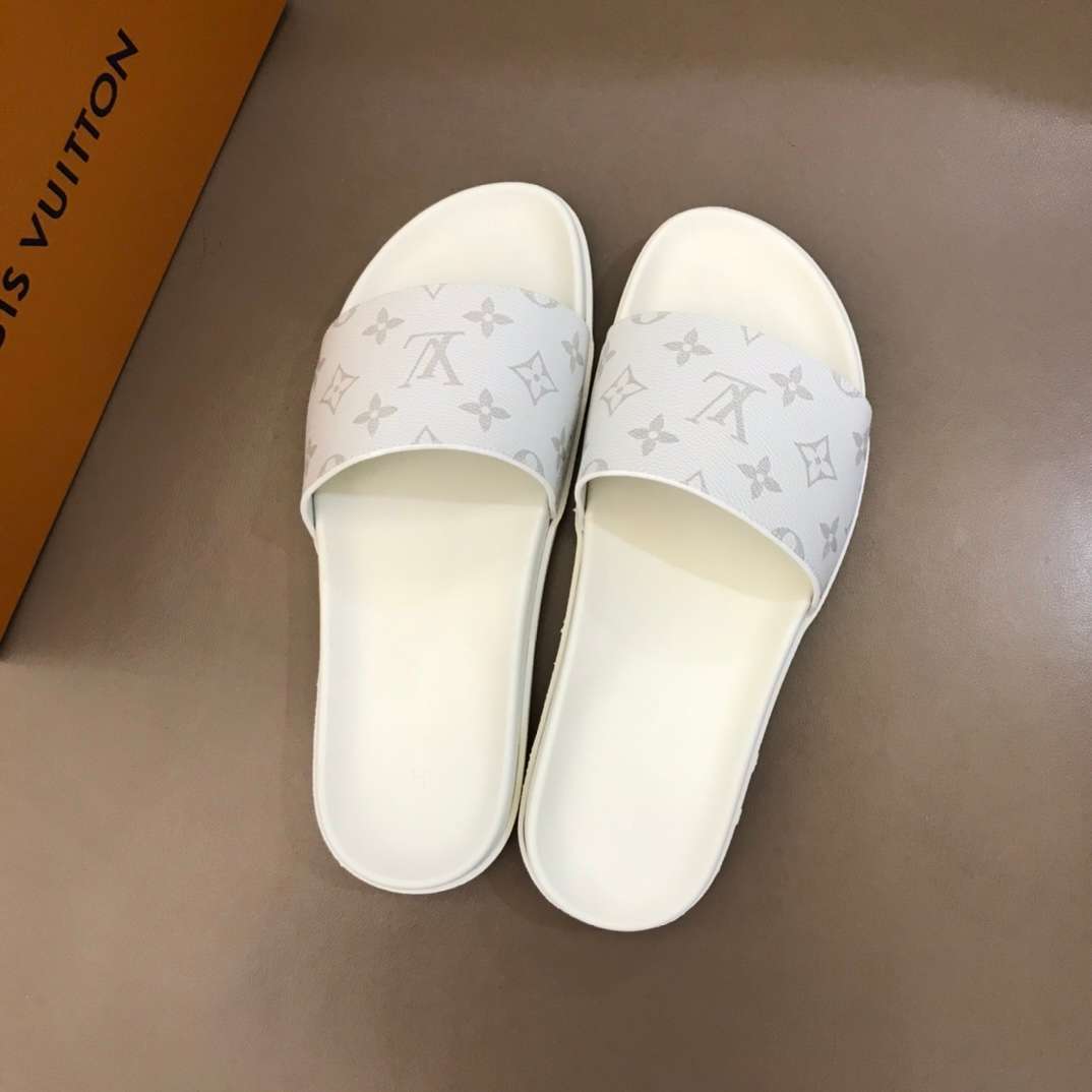 l0*is V*t0n white monogram slides - lvs43