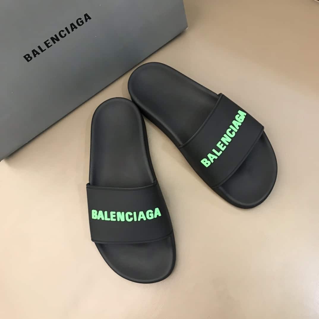 Ba*len*cia*ga rubber logo pool slide sandals - bbs3