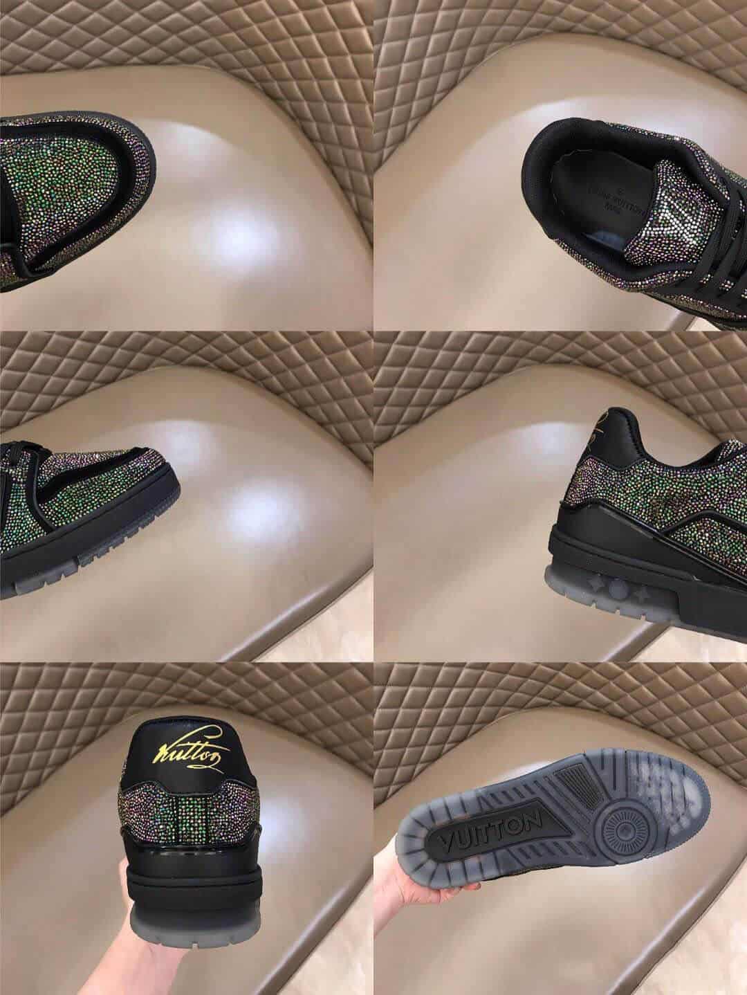 l0*is V*t0n glitter sneaekers black trainer - lv223