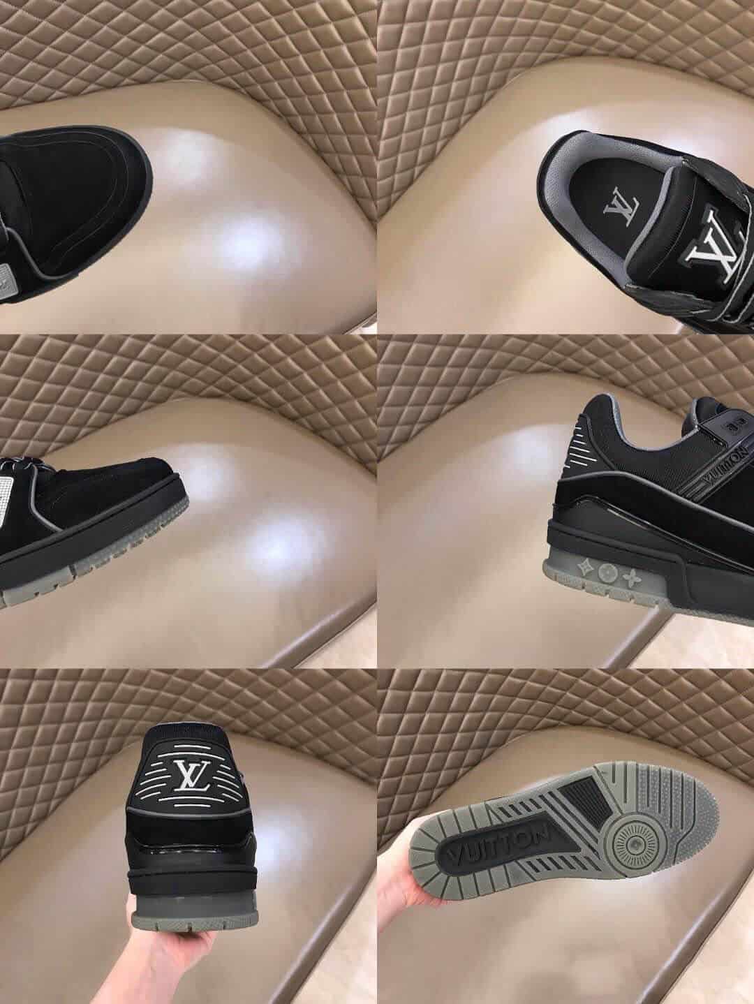 l0*is V*t0n lv 408 trainers in suede & gray flannel - lv222