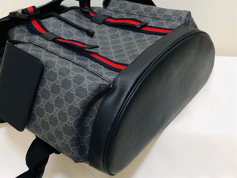 G*u*i canvas gg backpack in black for men - gbc28