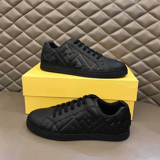 F**di black nappa leather low-top sneakers - fd04