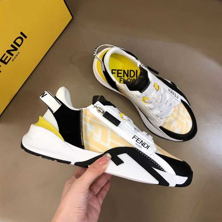 F**di flow yellow nylon low tops sneakers - fd01