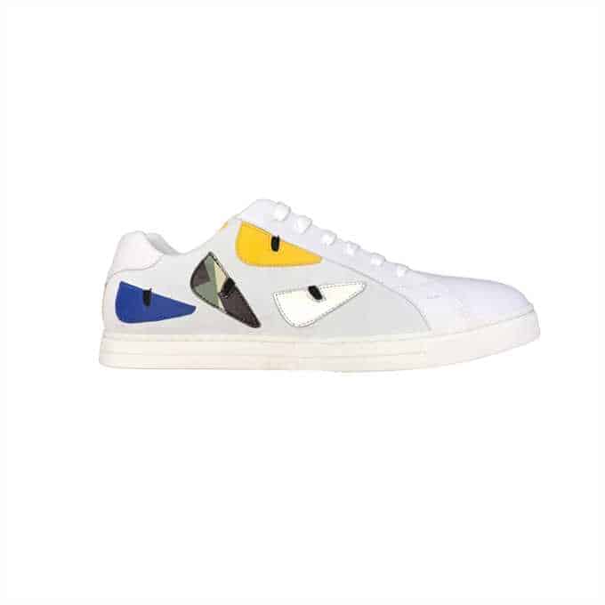 F**di monster eyes low-top trainers sneakers in white - fd06