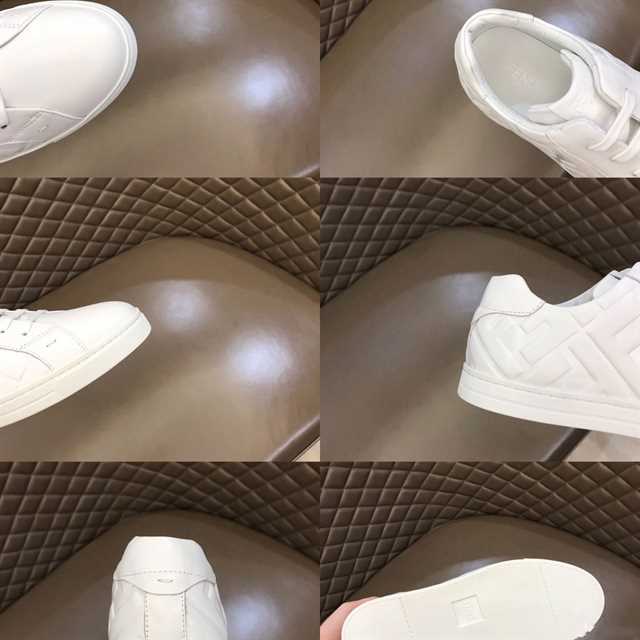 F**di white nappa leather low top sneakers - fd09