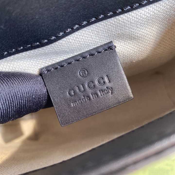 GG EMBOSSED BELT BAG BLACK GG EMBOSSED LEATHER COTTON LINEN LINING - GBC16