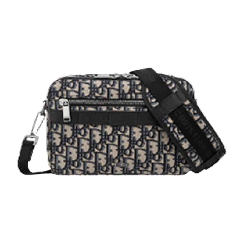 safari messenger bag beige and black D*or oblique jacquard