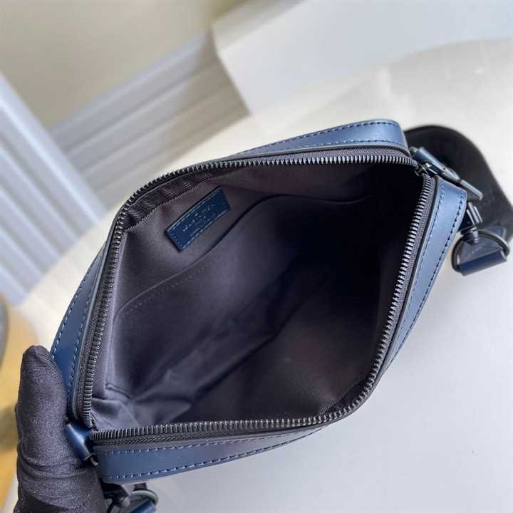 m45730 l0*is V*t0n duo messenger bag navy blue monogram shadow cowhide leather