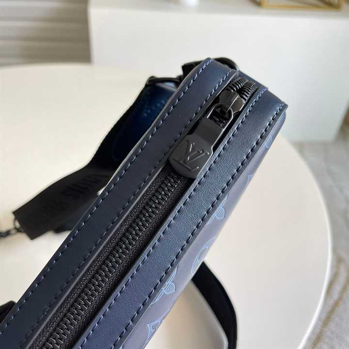 m45730 l0*is V*t0n duo messenger bag navy blue monogram shadow cowhide leather