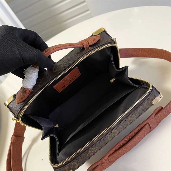 l0*is V*t0n x nba handle trunk monogram coated canvas textile lining in brown m45785