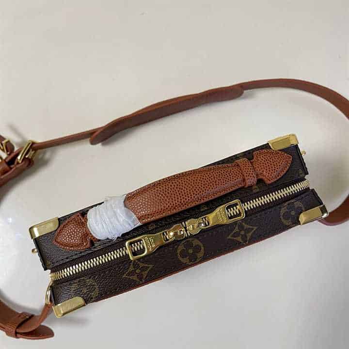 l0*is V*t0n x nba handle trunk monogram coated canvas textile lining in brown m45785