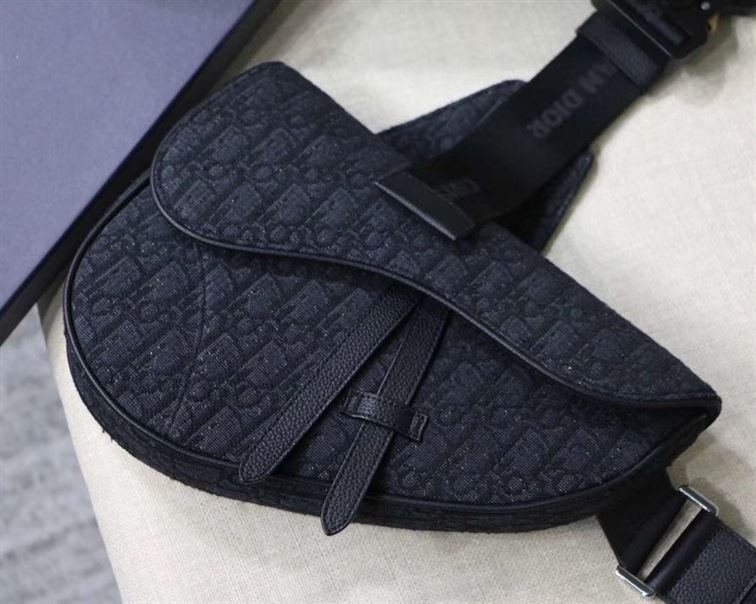 saddle bag black D*or oblique jacquard