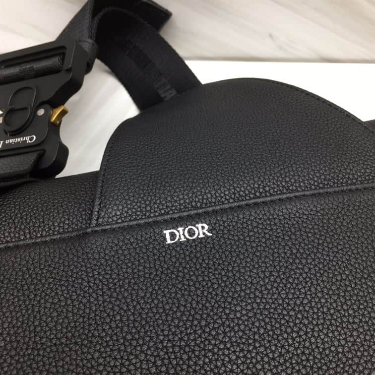 SADDLE BAG BLACK GRAINED CALFSKIN