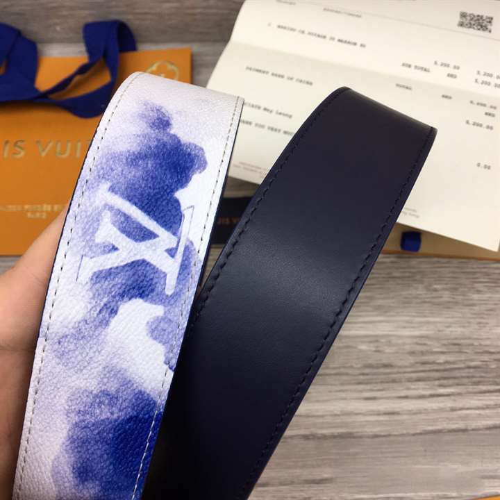 l0*is V*t0n shape 40mm reversible belt watercolor blue - b80