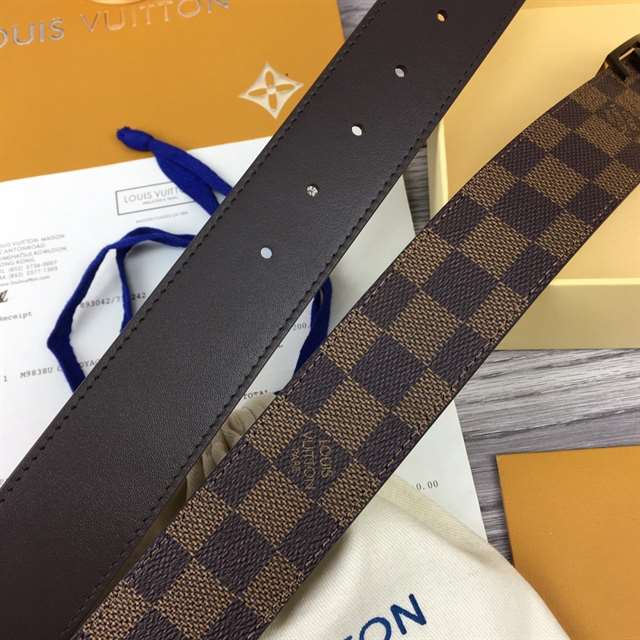 l0*is V*t0n initiales 40mm reversible damier ebene canvas belt - b89