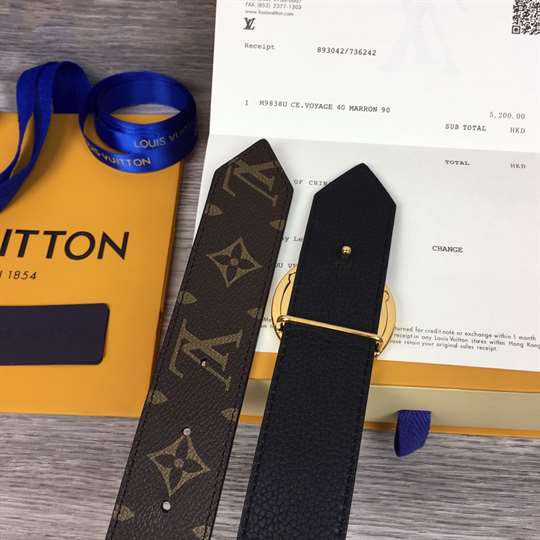 l0*is V*t0n monogram lv circle logo 35mm reversible belt - b154