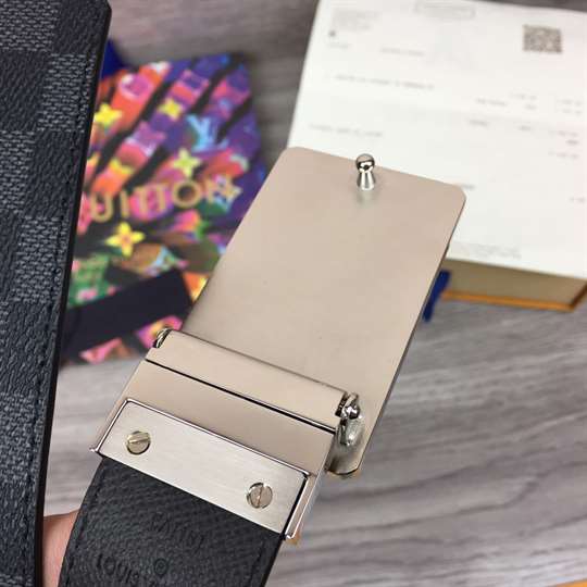 l0*is V*t0n inventeur damier ebene/graphite belt - b158