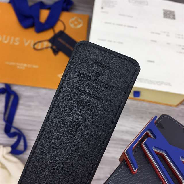 l0*is V*t0n initiales 40mm reversible monogram canvas belt - b86