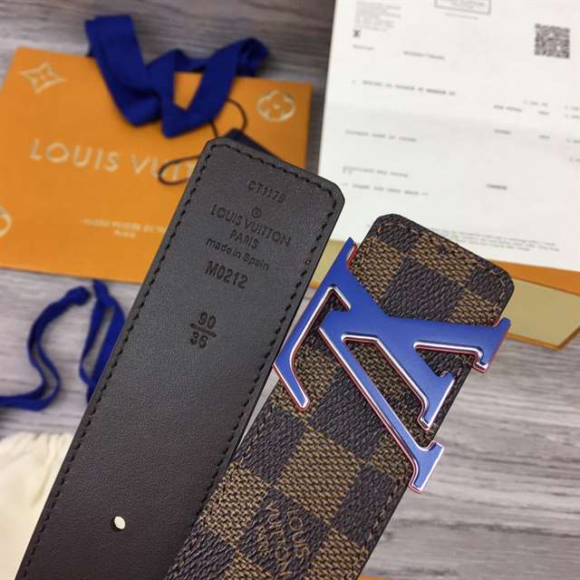 l0*is V*t0n initiales 40mm reversible damier ebene canvas belt - b85