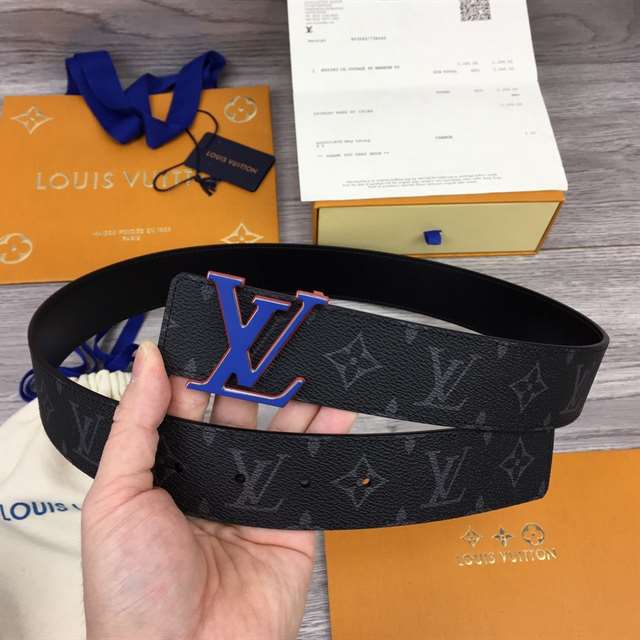 l0*is V*t0n initiales 40mm reversible monogram canvas belt - b83