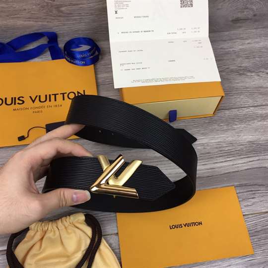 l0*is V*t0n epi leather lv twist 40mm belt m0068w black - b138