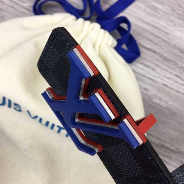 l0*is V*t0n initiales 40mm reversible damier infini leather belt - b84