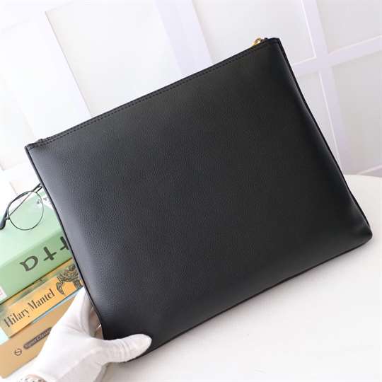 G*u*i large clutch purse black leather gg logo web - wgr035