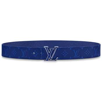 l0*is V*t0n men's initiales 40mm reversible belt blue - b117
