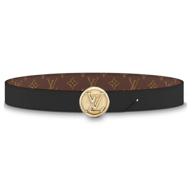 l0*is V*t0n monogram lv circle logo 35mm reversible belt - b154