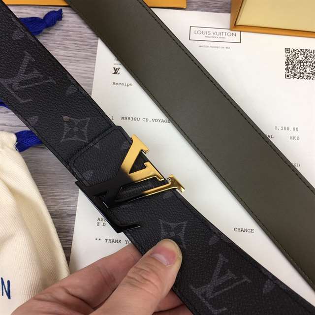 l0*is V*t0n initiales 40mm reversible monogram canvas belt - b93