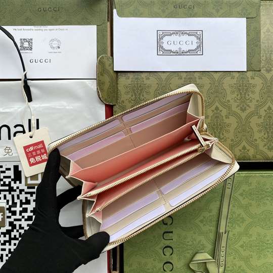 g*u*i les pommes zip around wallet in beige and ebony gg S*p*e - wgr007