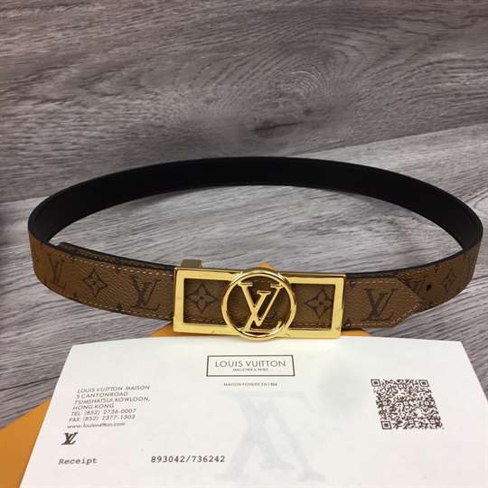 l0*is V*t0n monogram ceinture dauphine tan noir belt - b151
