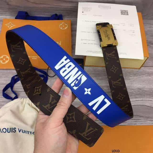l0*is V*t0n x nba 3 steps 40mm reversible monogram canvas belt - b101